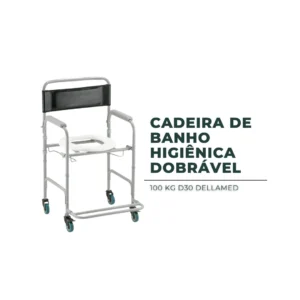 Cadeira de Banho Higiênica Dobrável D30 – Até 100 kg | Dellamed